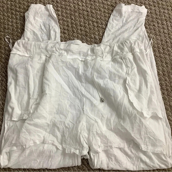 Tango Mango White Waist Tie Pants with partial inside lining New With Tags - Picture 7 of 7